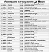 Расписание Богослужений на июнь, июль, август